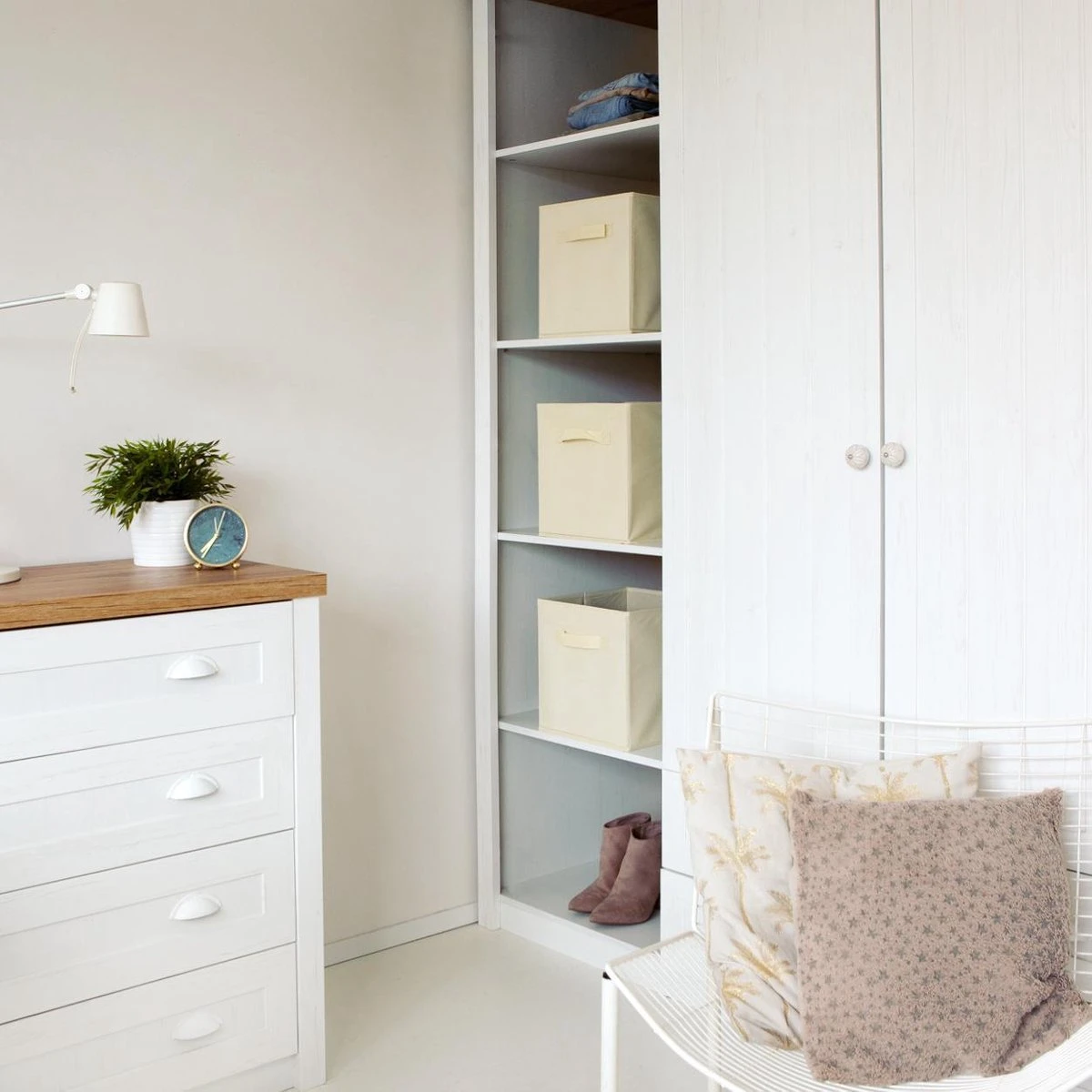 LifeGoods Kast Organizers - 6 Stuks - 20L - Textiel - Beige 7 LifeGoods Kast Organizers - 6 Stuks - 20L - Textiel - Beige - Afbeelding 5