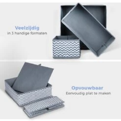 LifeGoods Lade Organizer Kast En Badkamer - 8 Stuks - Multi-inzetbaar - S/M/L - Grijs En Zwart Print 17 LifeGoods Lade Organizer Kast En Badkamer - 8 Stuks - Multi-inzetbaar - S/M/L - Grijs En Zwart Print -Thuisopslag 1200x1200 1407