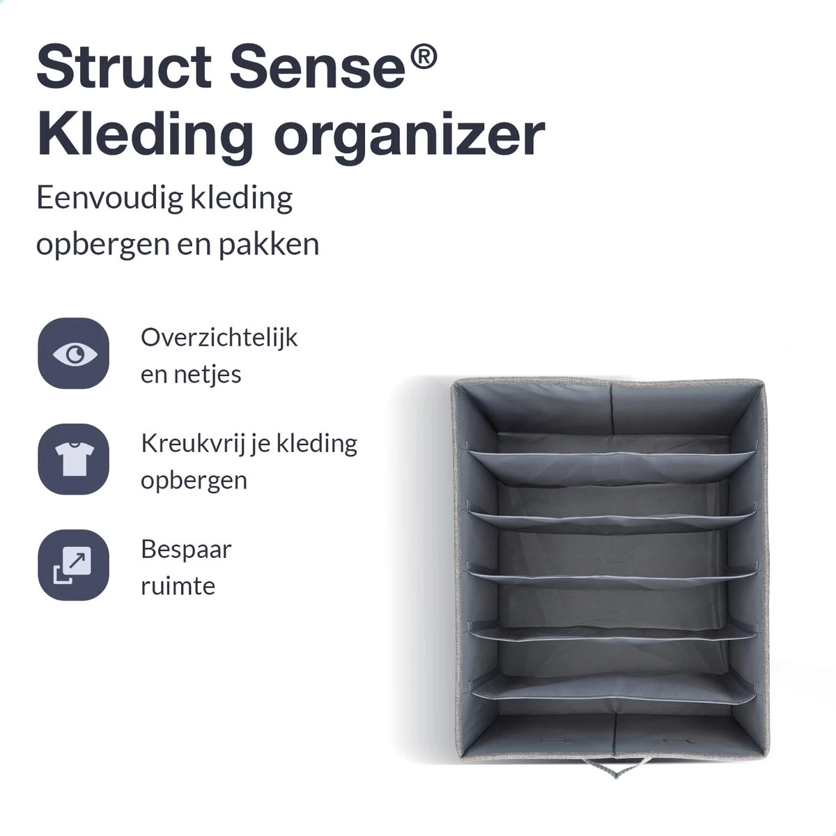 Struct Sense® Kleding Organizer - Opbergmand - Lade Organizer - Opbergsysteem Voor Kast - Broeken - Kast Organizer - Kledingkast - 6 Lagen 4 Struct Sense® Kleding Organizer - Opbergmand - Lade Organizer - Opbergsysteem Voor Kast - Broeken - Kast Organizer - Kledingkast - 6 Lagen - Afbeelding 2