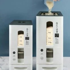 Merkloos TDR-Japans Rijst/Granen Container/Dispenser/ Opbergdoos - 6KG Inhoud - Wit -Thuisopslag 1200x1200 147