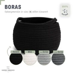 Mand Van Sophie Nordinn® - Opbergmand Boras (Zwart) - Mandjes Opbergen - Milieuvriendelijk Manden - Katoen -Thuisopslag 1200x1200 1470