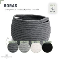 Mand Van Sophie Nordinn® - Opbergmand Boras (Donkergrijs) - Mandjes Opbergen - Milieuvriendelijk Manden - Katoen -Thuisopslag 1200x1200 1475