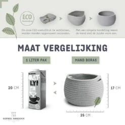 Mand Van Sophie Nordinn® - Opbergmand Boras (Lichtgrijs) - Mandjes Opbergen - Milieuvriendelijk Manden - Katoen -Thuisopslag 1200x1200 1487