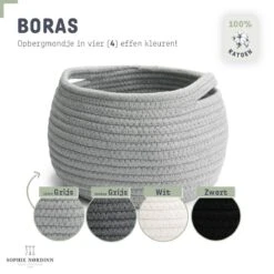Mand Van Sophie Nordinn® - Opbergmand Boras (Lichtgrijs) - Mandjes Opbergen - Milieuvriendelijk Manden - Katoen -Thuisopslag 1200x1200 1488