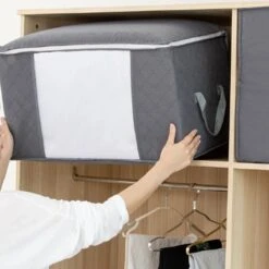 Hoogwaardige Opbergtas Voor Kleding - 4 Stuks - Grijs - Organizer Voor Dekbed - Opbergzak - Opbergers Voor Seizoenskleding - Zakken Om Ruimte Te Besparen - Opslag Voor Dekbed -Thuisopslag 1200x1200 1512