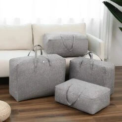 Allure Home - Opbergtas Xxl - Opberghoes - Kledingzak - Maat 70x50x30 - Voor Dekens/kussens/kleding/dekbed - Storage Case - Opberger - Organiser - Grijs -Thuisopslag 1200x1200 1516