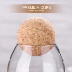 Igoods Helderglazen - Voorraadpot Met Kurkbal - Thee- En Koffiebus Met Bolvormig Houten Deksel - Voedselblikken - Keukenopslag - Opslagpotten -Thuisopslag 1200x1200 156