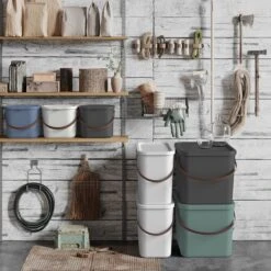 Rotho - Opbergcontainer / Voorraadbus Met Deksel 6L - Gerecycleerd Plastic BPA Vrij - Cappuccino -Thuisopslag 1200x1200 160