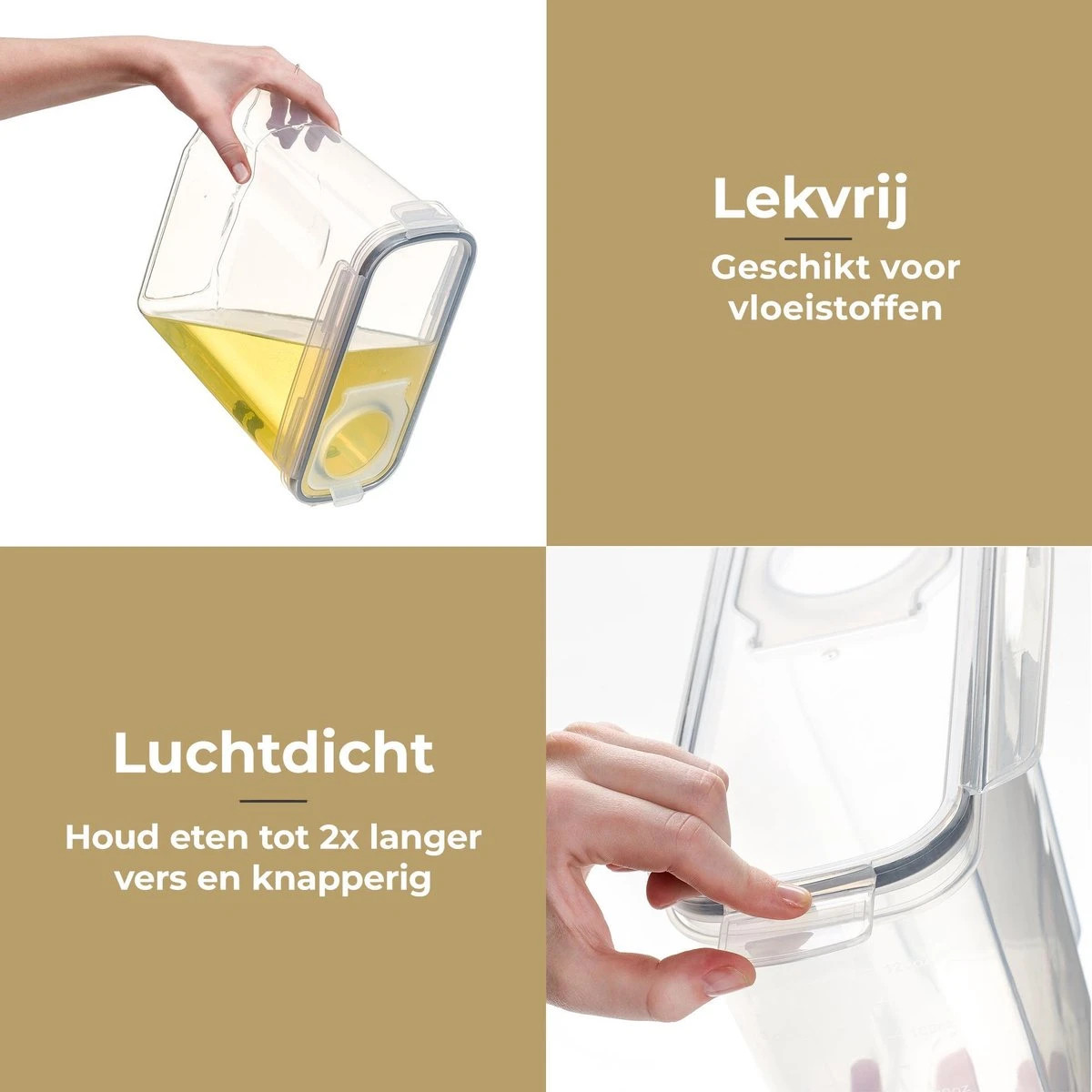 Stosh Voorraadpotten - Voorraadbussen - Vershouddoos - 4 Stuks - 4.0L - BPA Vrij - Kunststof 4 Stosh Voorraadpotten - Voorraadbussen - Vershouddoos - 4 Stuks - 4.0L - BPA Vrij - Kunststof - Afbeelding 2