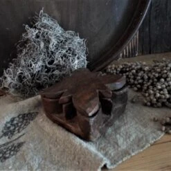 Merkloos Stoer Houten Kruidenbakje/houten Kruidenkistje/masalabakje Met Vakjes