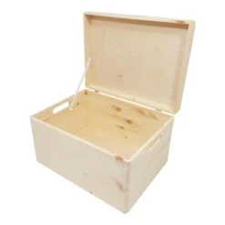 Houten Opbergkist Met Klepdeksel 40cm X 30cm X 23cm