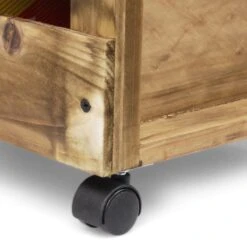 United Entertainment - Vintage Houten Krat Voor 100 Vinyl Platen – LP Krat Hout Op Wielen – 46x34x36 Cm - Bruin -Thuisopslag 1200x1200 1673