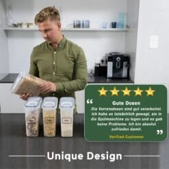 TNM Luxe Luchtdichte Voorraadbussen Set Zwart (4x2,5L), Voorraadpotten, Voedselcontainer Met Deksel, Vershouddoos -Thuisopslag 1200x1200 168