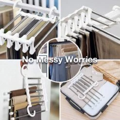 Merkloos Kledinghanger - Kast Organizer - Kast Organizer Kleding - Kledinghangers - Broekhangers - Kledinghangers Anti Slip - Kleerhangers - Kledinghangers Metaal - RVS -Thuisopslag 1200x1200 1693