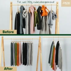 JoFlow® Premium 5-in-1 Broekhanger Of Kledinghanger | Ruimtebesparende Antislip Klerenhanger Hout Bamboe | Hang Tot Wel 5 Kledingstukken Op! -Thuisopslag 1200x1200 1706