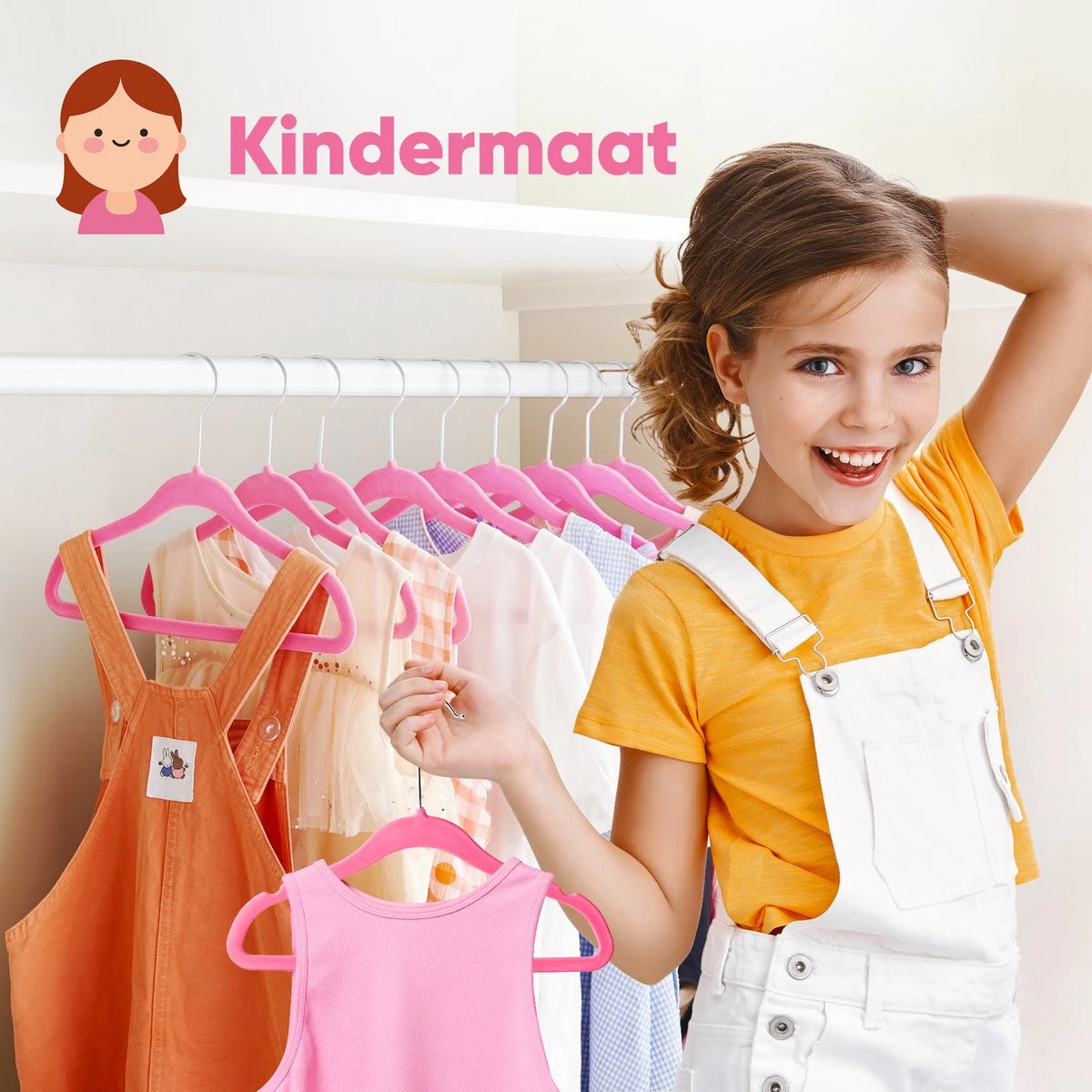 ACAZA 20 Stuks Kinder Kledinghangers Met Fluwelen Bekleding - Kledinghangers Voor Kindjes Of Babies - Roze 4 ACAZA 20 Stuks Kinder Kledinghangers Met Fluwelen Bekleding - Kledinghangers Voor Kindjes Of Babies - Roze - Afbeelding 2