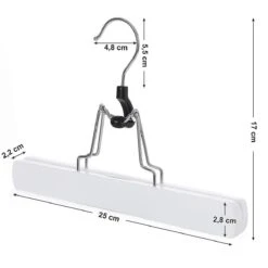 Set Van 12 Massief Houten Broek Of Rok Hangers - Met Vilten Anti-Slip Bescherming Binnenin - Broekhangers Met Roterende Metalen Haak - Wit -Thuisopslag 1200x1200 1764