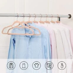 50 Anti-Slip Kledinghangers - 50 Dunne Roze Kleerhangers / Kapstokken - Roze En Goud -Thuisopslag 1200x1200 1770