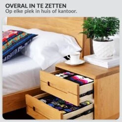 Buxibo Kleding Opbergbox Set - Opvouwbare Kastlade Verdeler / Onder Bed Organizer Opberger - BH/Sokken/Ondergoed - Opbergsysteem Met Vakken - 4 Stuks - Zwart -Thuisopslag 1200x1200 1782
