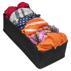 Buxibo Kleding Opbergbox Set - Opvouwbare Kastlade Verdeler / Onder Bed Organizer Opberger - BH/Sokken/Ondergoed - Opbergsysteem Met Vakken - 4 Stuks - Zwart -Thuisopslag 1200x1200 1786