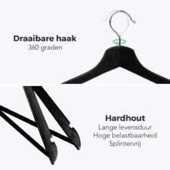 LifeGoods Kledinghangers - Met Broeklat - Hardhout - Zwart - 20 Stuks 16 LifeGoods Kledinghangers - Met Broeklat - Hardhout - Zwart - 20 Stuks -Thuisopslag 1200x1200 1823