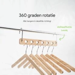 JoFlow® 6-in-1 Kledinghanger | INCLUSIEF 6 Klerenhangers | Ruimtebesparende Antislip Klerenhanger Hout Bamboe | Hang Tot Wel 6 Kledingstukken Op! -Thuisopslag 1200x1200 1832