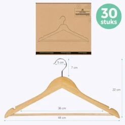 LifeGoods Kledinghangers - Met Broeklat - Hardhout - Natural - 30 Stuks 19 LifeGoods Kledinghangers - Met Broeklat - Hardhout - Natural - 30 Stuks -Thuisopslag 1200x1200 1840