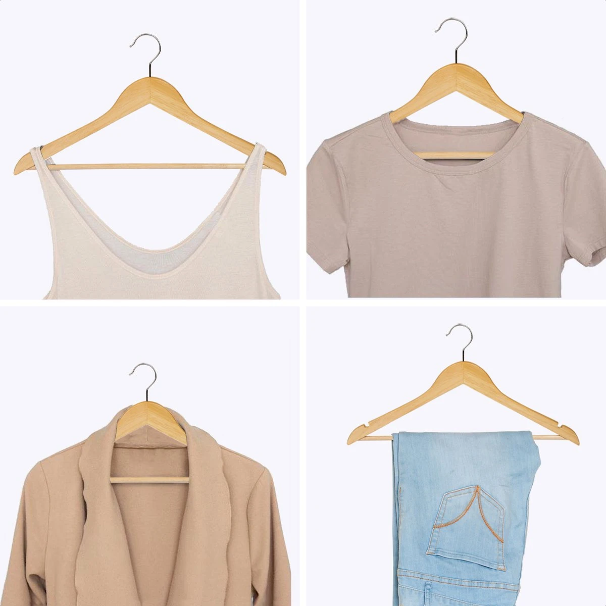 LifeGoods Kledinghangers - Met Broeklat - Hardhout - Natural - 30 Stuks 12 LifeGoods Kledinghangers - Met Broeklat - Hardhout - Natural - 30 Stuks - Afbeelding 10