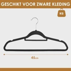 30 Anti-Slip Velvet Kledinghangers - Kleerhangers - Met Broeklat - Extra Zacht - 30 Stuks - Zwart -Thuisopslag 1200x1200 1854