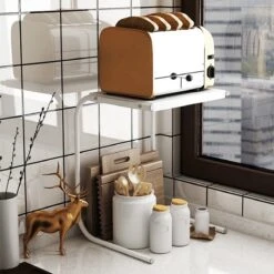 BROËL™ Organizer - Bureau Organizer - Aanrecht Organiser - Keukenrek - Kruidenrek - Keuken Organizers - Koffie Rek - Badkamer Organizer - Wit - Metaal