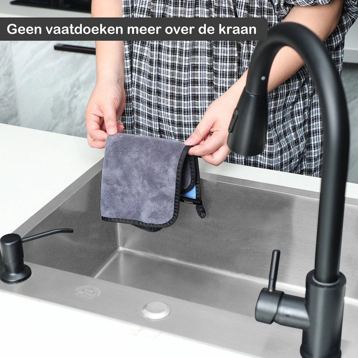 Lopoleis Vaatdoekhouder Magnetisch Zwart – RVS – Keuken Organizers – Keuken Accessoires - Aanrecht Organiser 4 Lopoleis Vaatdoekhouder Magnetisch Zwart – RVS – Keuken Organizers – Keuken Accessoires - Aanrecht Organiser - Afbeelding 2