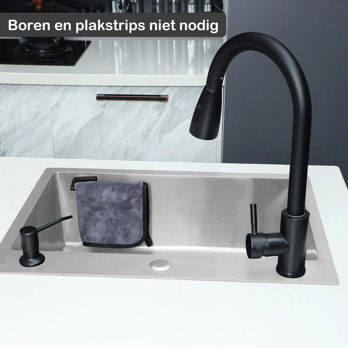 Lopoleis Vaatdoekhouder Magnetisch Zwart – RVS – Keuken Organizers – Keuken Accessoires - Aanrecht Organiser 5 Lopoleis Vaatdoekhouder Magnetisch Zwart – RVS – Keuken Organizers – Keuken Accessoires - Aanrecht Organiser - Afbeelding 3