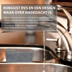 Staalsmid® Vaatdoekhouder RVS Aanrecht Organiser Gootsteen – Gootsteen Organiser - Vaatdoek Houder Gootsteen