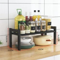 BROËL™ Organizer - Bureau Organizer - Aanrecht Organiser - Keukenrek - Kruidenrek - Keuken Organizers - Kast Organizer - Gootsteenkast Organizer - Badkamer Organizer - Zwart – Metaal – Robuust -Thuisopslag 1200x1200 1881