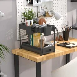 Organess- Gootsteenkast Organizer - Keukenkast Organizer - Keuken Organizer - Uitschuifbaar - Lade Organizer - Aanrecht Organizer - Aanrecht Organiser - Kast Organizer - Badkamer Organizer - Zwart -Thuisopslag 1200x1200 1890