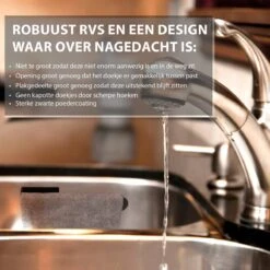 Staalsmid® - Vaatdoekhouder - Aanrecht Organiser Gootsteen – Gootsteen Organiser - Vaatdoek Houder Gootsteen - Vaatdoekhouder Zwart - Vaatdoekhouder RVS - Vaatdoek Rekje -Thuisopslag 1200x1200 1908