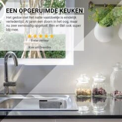 Staalsmid® - Vaatdoekhouder - Aanrecht Organiser Gootsteen – Gootsteen Organiser - Vaatdoek Houder Gootsteen - Vaatdoekhouder Zwart - Vaatdoekhouder RVS - Vaatdoek Rekje -Thuisopslag 1200x1200 1910