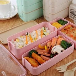 Lunchbox - Meal Prep Bakjes - Lunch Box Met Deksel - Meal Prep – Bento Box - Lunchtrommel Met Bestek Beige -Thuisopslag 1200x1200 192