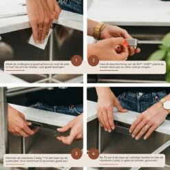 Kitchen Lab Co. Vaatdoek Caddy™ Met Plakstrip - Zwart RVS - Vaatdoekhouder - Gootsteen Organizer - Aanrecht Organiser -Thuisopslag 1200x1200 1921