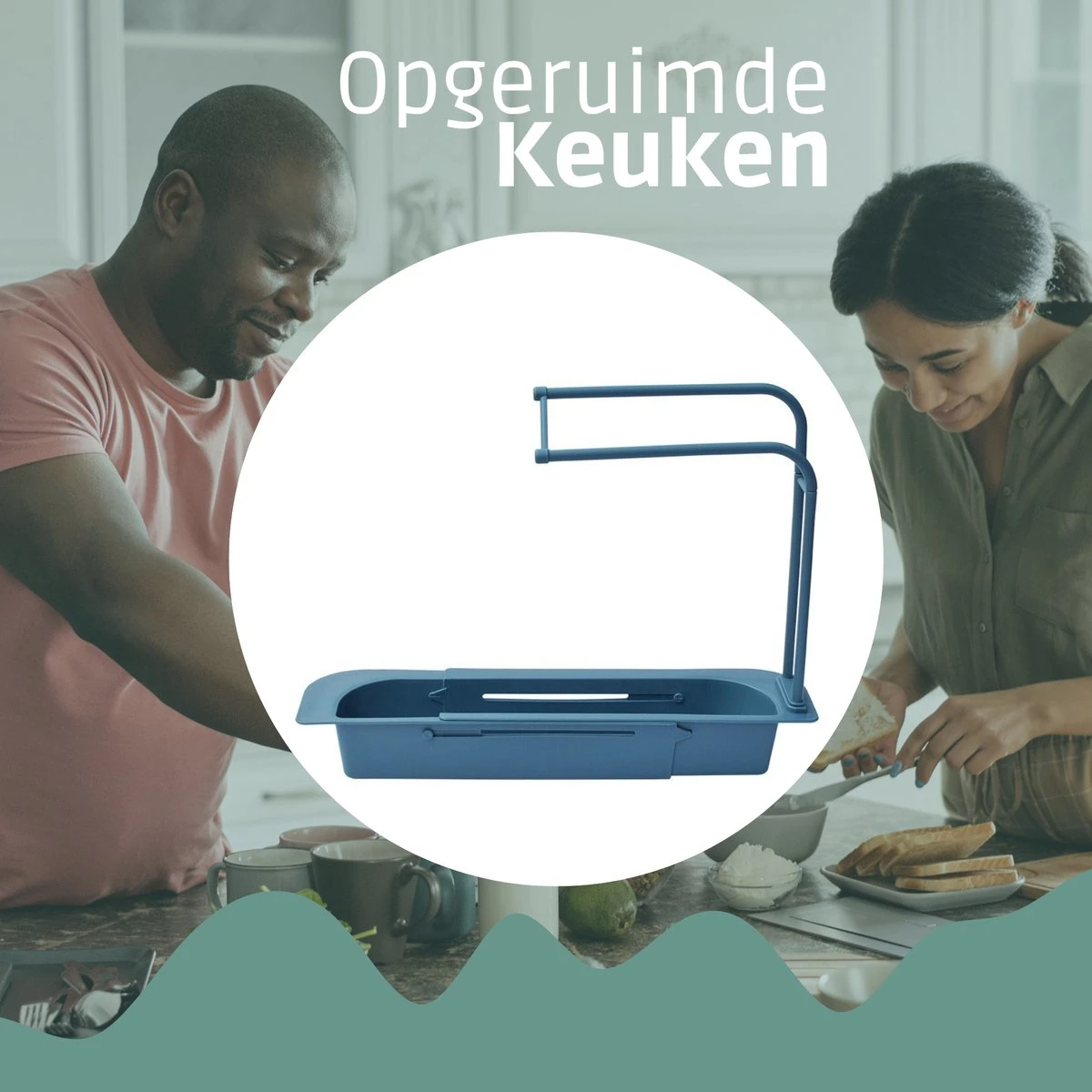 Merkloos Gootsteen Organizer - Aanrecht Organizer - Gootsteen Bakje - Vaatdoekhouder - Sponshouder - Opbergrek - Plastic 4 Merkloos Gootsteen Organizer - Aanrecht Organizer - Gootsteen Bakje - Vaatdoekhouder - Sponshouder - Opbergrek - Plastic - Afbeelding 2