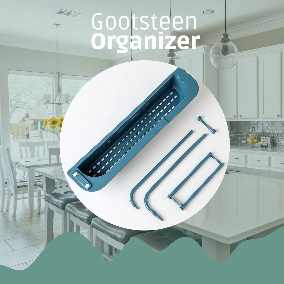 Merkloos Gootsteen Organizer - Aanrecht Organizer - Gootsteen Bakje - Vaatdoekhouder - Sponshouder - Opbergrek - Plastic 6 Merkloos Gootsteen Organizer - Aanrecht Organizer - Gootsteen Bakje - Vaatdoekhouder - Sponshouder - Opbergrek - Plastic - Afbeelding 4