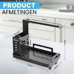 Fixon Aanrecht Organiser - Vaatdoekhouder - Gootsteen Organizer - Keuken Organizers - Afdruiprek - Keuken - Zwart 11 Fixon Aanrecht Organiser - Vaatdoekhouder - Gootsteen Organizer - Keuken Organizers - Afdruiprek - Keuken - Zwart -Thuisopslag 1200x1200 1946
