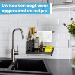 Fixon Aanrecht Organiser - Vaatdoekhouder - Gootsteen Organizer - Keuken Organizers - Afdruiprek - Keuken - Zwart 12 Fixon Aanrecht Organiser - Vaatdoekhouder - Gootsteen Organizer - Keuken Organizers - Afdruiprek - Keuken - Zwart -Thuisopslag 1200x1200 1947