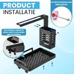 Fixon Aanrecht Organiser - Vaatdoekhouder - Gootsteen Organizer - Keuken Organizers - Afdruiprek - Keuken - Zwart 15 Fixon Aanrecht Organiser - Vaatdoekhouder - Gootsteen Organizer - Keuken Organizers - Afdruiprek - Keuken - Zwart -Thuisopslag 1200x1200 1948