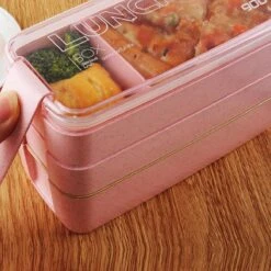 Lunchbox - Meal Prep Bakjes - Lunch Box Met Deksel - Meal Prep – Bento Box - Lunchtrommel Met Bestek Beige -Thuisopslag 1200x1200 196