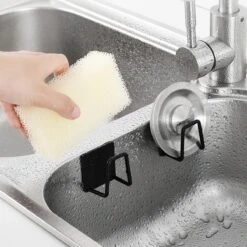 Nolad® - Sponshouder - Vaatdoekhouder - Gootsteen Organiser - Wandhaak - 2 Stuks - Zwart -Thuisopslag 1200x1200 1966