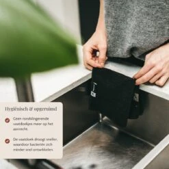 Kitchen Lab Co.® Vaatdoek Caddy™ Met Plakstrip - RVS - Vaatdoekhouder - Gootsteen Organizer - Aanrecht Organiser -Thuisopslag 1200x1200 1970