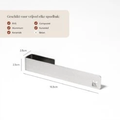 Kitchen Lab Co.® Vaatdoek Caddy™ Met Plakstrip - RVS - Vaatdoekhouder - Gootsteen Organizer - Aanrecht Organiser -Thuisopslag 1200x1200 1971