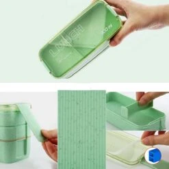 Lunchbox - Meal Prep Bakjes - Lunch Box Met Deksel - Meal Prep – Bento Box - Lunchtrommel Met Bestek Beige -Thuisopslag 1200x1200 198