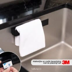 Mivalo® RVS Vaatdoekhouder – Aanrecht Organiser – Gootsteen Organizer – Mat Zwart -Thuisopslag 1200x1200 1996